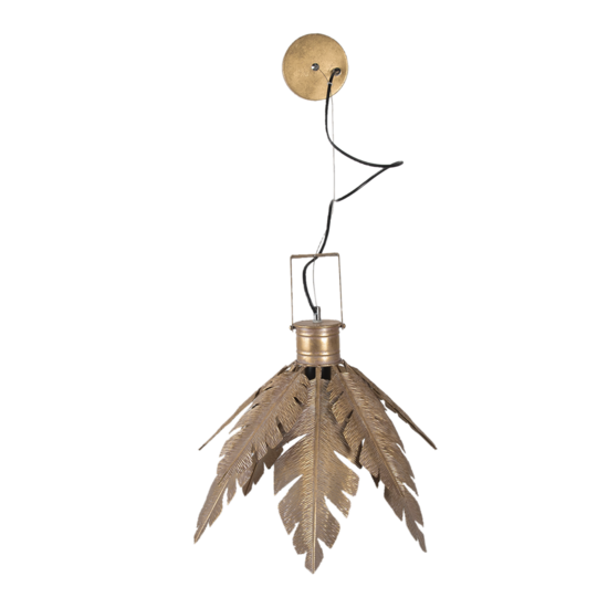 Clayre & Eef | Hanglamp Bladeren Goudkleurig ø 45x31 cm E27/max 1x40W | 6LMP711