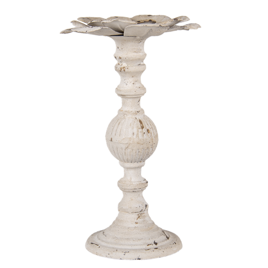 Clayre & Eef | Kandelaar Wit ø 19x34 cm | 6Y4283