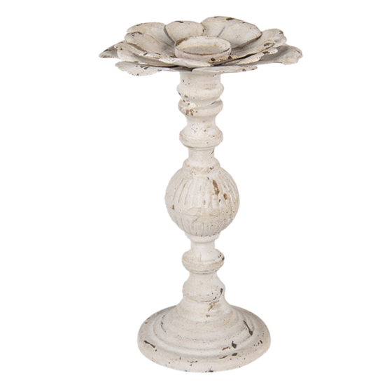 Clayre & Eef | Kandelaar Wit ø 19x34 cm | 6Y4283