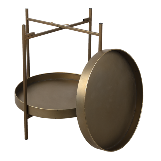 Clayre & Eef | Bijzettafel Koperkleurig ø 52x60 cm | 5Y0882