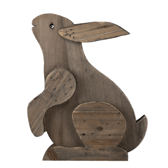 Clayre & Eef | Decoratie Beeld Konijn Bruin 20x12x26 cm | 6H2022