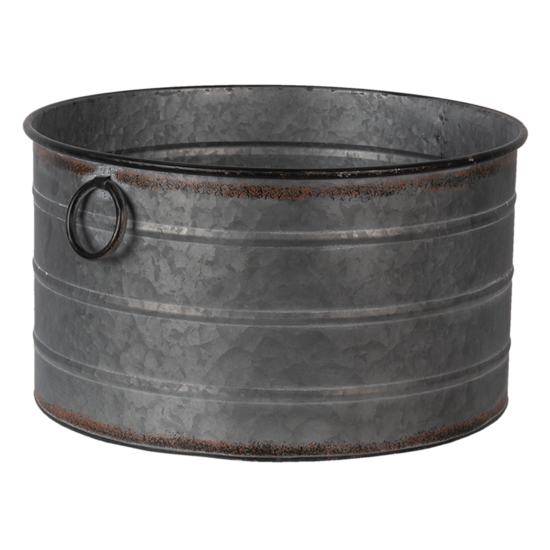 Clayre & Eef | Bloempotten Binnen Set van 3 Grijs ø 51x30 / ø 46x26 / ø 41x23 cm | 6Y4293