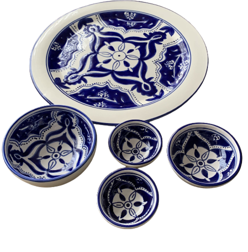 Tapas Party set 5 delig Blue Fond | TP.PY.BLF | Dishes & Deco 1