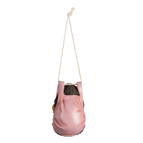 Clayre & Eef | Decoratie Hanger Egel Bruin, Roze 13x10x17 cm | 6PR3377
