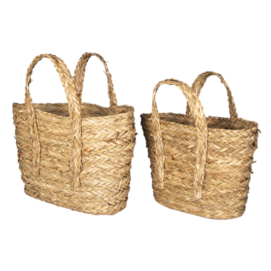 Clayre & Eef | Opbergmanden Set van 2 Bruin 36x11x34 cm / 33x8x31 cm | 6RO0534