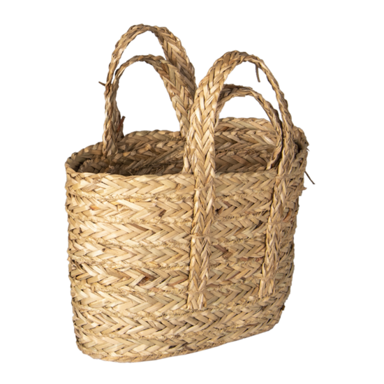 Clayre & Eef | Opbergmanden Set van 2 Bruin 36x11x34 cm / 33x8x31 cm | 6RO0534