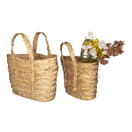 Clayre & Eef | Opbergmanden Set van 2 Bruin 36x11x34 cm / 33x8x31 cm | 6RO0534