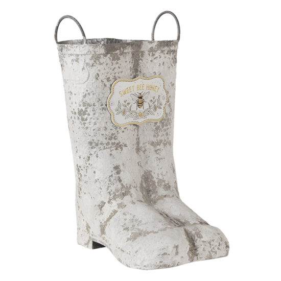Clayre & Eef | Plantenstandaard Binnen Laarzen Grijs 18x24x31/35 cm | 6Y4253