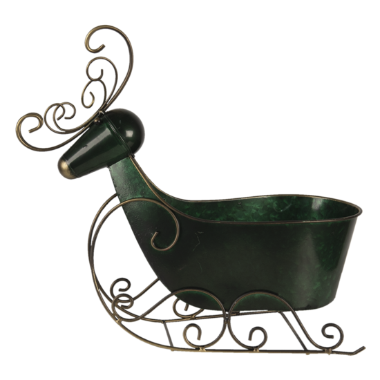 Clayre & Eef | Kerstdecoratie Beeld Rendier Groen 34x17x37 cm | 6Y4444