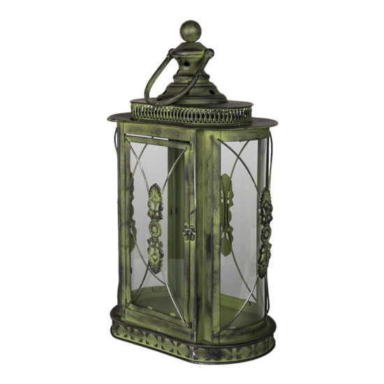 Clayre &amp; Eef   | Lantaarn Groen 29x19x52 cm | 6Y4590