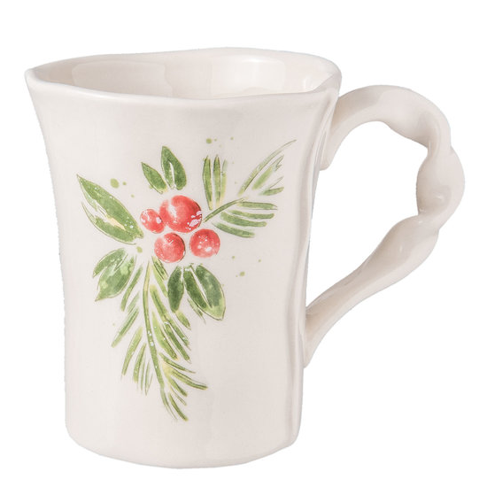 Set 3 stuks Kerst Mok 13*9*11 cm / 300 ml Wit | 6CE0845 | Clayre & Eef 1