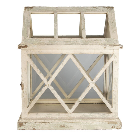 Clayre &amp; Eef   | Decoratie Kweekkasje Wit 54x35x66 cm | 5H0466