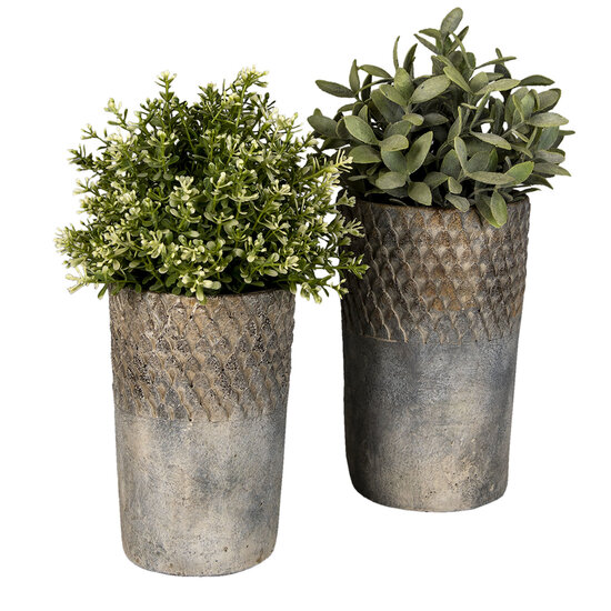 Clayre & Eef | Bloempot Binnen Grijs ø 24x39 cm | 6TE0366