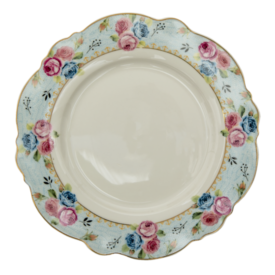 Clayre & Eef | Servies Dinerbord Blauw, Wit ø 28x2 cm | 6CE1281