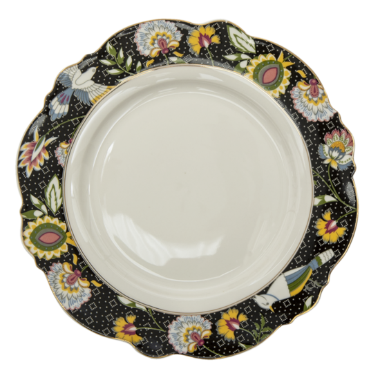 Clayre & Eef | Servies Dinerbord Zwart, Wit ø 28x2 cm | 6CE1285