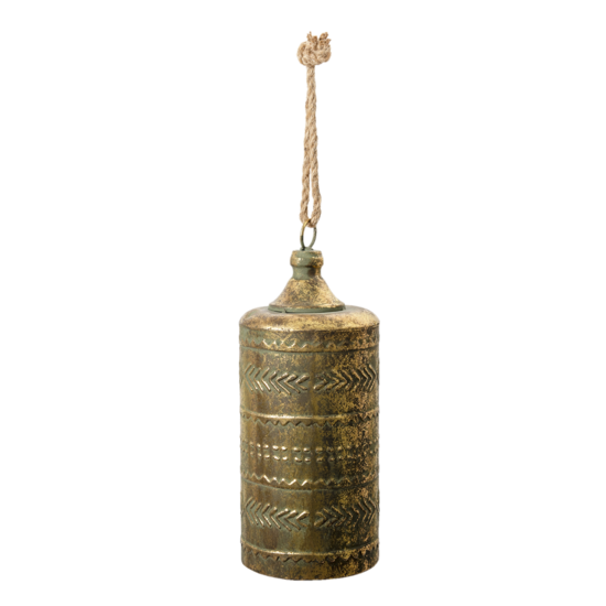 Clayre & Eef | Ouderwetse Deurbel Gietijzer Koperkleurig ø 13x31 cm | 6Y4544
