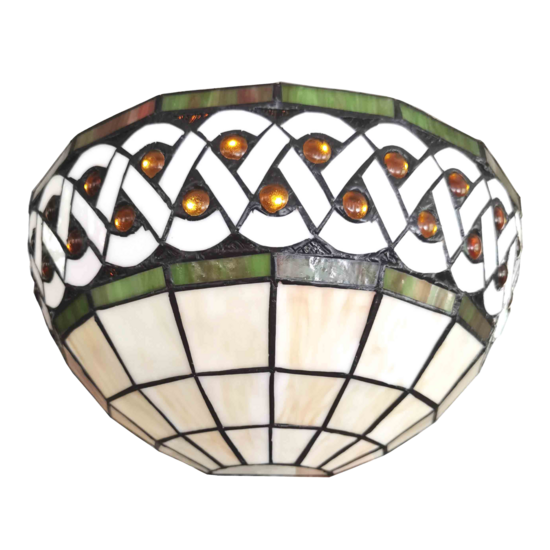 Clayre & Eef | Wandlamp Tiffany Beige 31x15x21 cm E27/max 1x60W | 5LL-6150