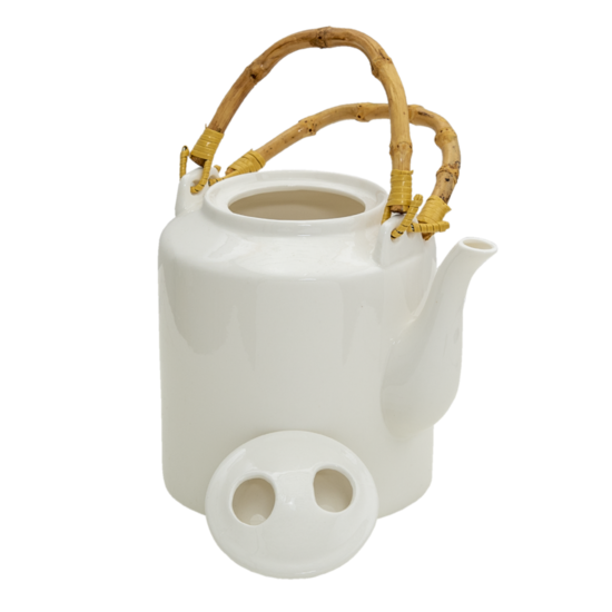 Clayre & Eef | Theepot Wit ø 13x23 cm / 1500 ml | 6CETE0096