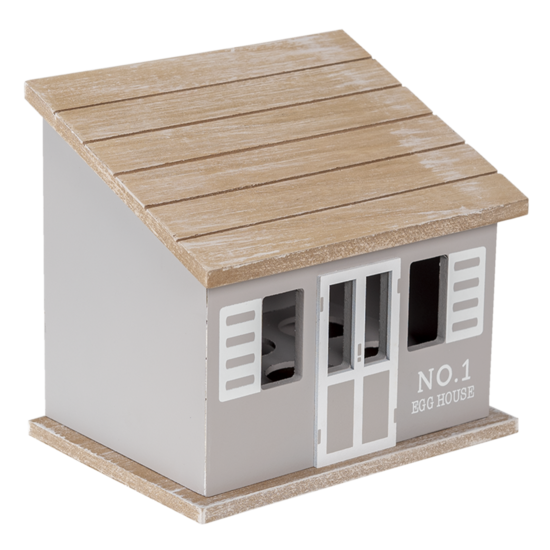 Clayre & Eef | Eierkastje Huisje Grijs Bruin 20x14x18 cm | 6H2069