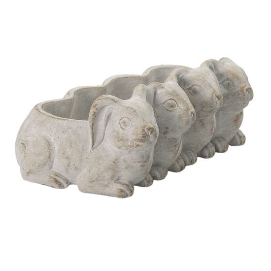 Clayre & Eef | Bloempot Binnen Konijn Grijs 33x19x11 cm | 6TE0373