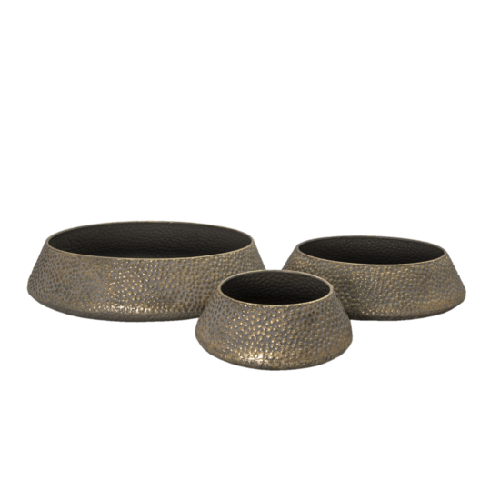 Clayre & Eef | Decoratief Dienblad Set van 3 Grijs ø 42x10 / ø 34x9/ ø 24x9 cm | 6Y4550