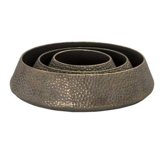 Clayre & Eef | Decoratief Dienblad Set van 3 Grijs ø 42x10 / ø 34x9/ ø 24x9 cm | 6Y4550