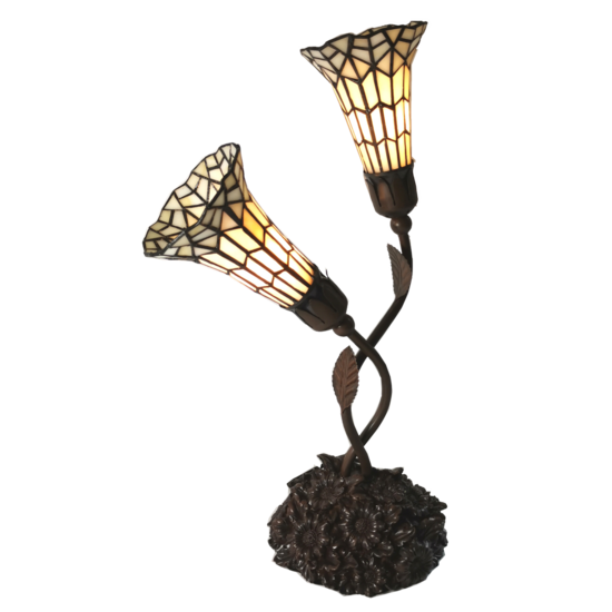 Clayre & Eef | Tiffany Tafellamp Beige 34x25x58 cm E14/max 2x25W | 5LL-6063