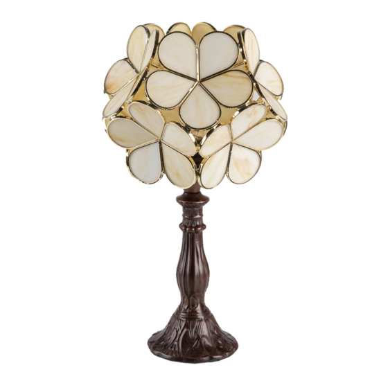 Clayre & Eef | Tiffany Tafellamp Beige 21x21x38 cm E14/max 1x25W | 5LL-6095