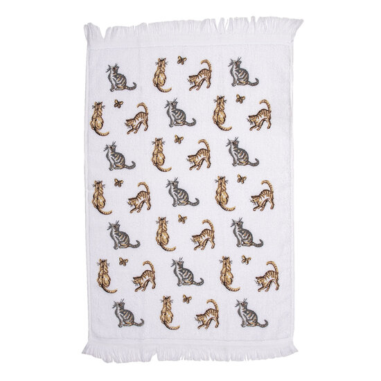 Clayre &amp; Eef   | Gastendoekje Wit, Grijs 40x66 cm | CT015