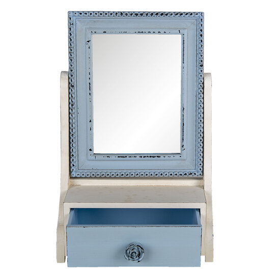 Clayre & Eef | Staande Spiegel Blauw 25x14x38 cm | 62S242