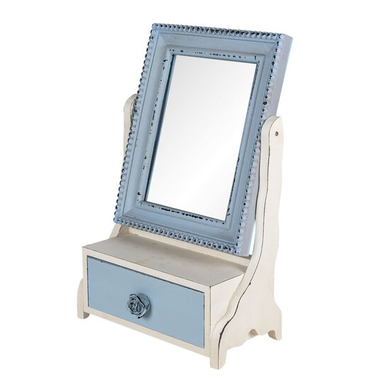 Clayre & Eef | Staande Spiegel Blauw 25x14x38 cm | 62S242