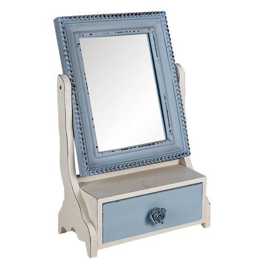 Clayre & Eef | Staande Spiegel Blauw 25x14x38 cm | 62S242