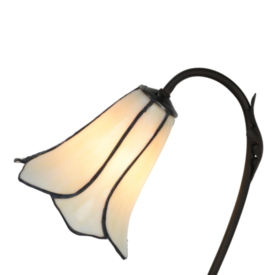 Clayre & Eef | Tiffany Tafellamp Wit ø 17x43 cm E14/max 1x25W | 5LL-6046
