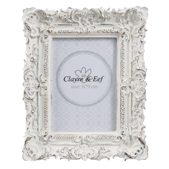 Clayre & Eef | Fotolijst Wit 10x2x12 cm / 6x9 cm | 2F0506