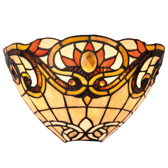 Clayre & Eef | Wandlamp Tiffany Geel, Bruin 30x15x20 cm E14/max 1x40W | 5LL-5778
