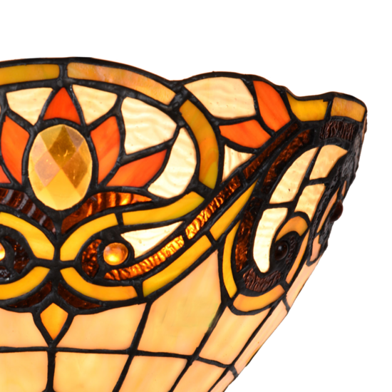 Clayre & Eef | Wandlamp Tiffany Geel, Bruin 30x15x20 cm E14/max 1x40W | 5LL-5778