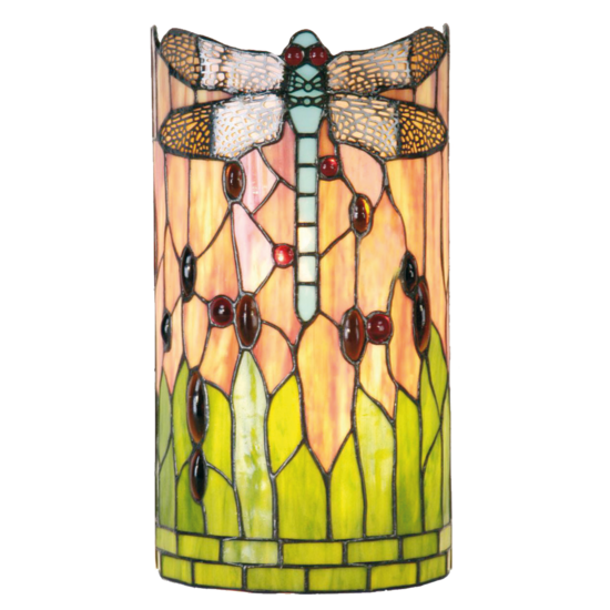 Clayre & Eef | Wandlamp Tiffany Groen, Bruin, Beige 20x11x36 cm E14/max 2x40W | 5LL-9292