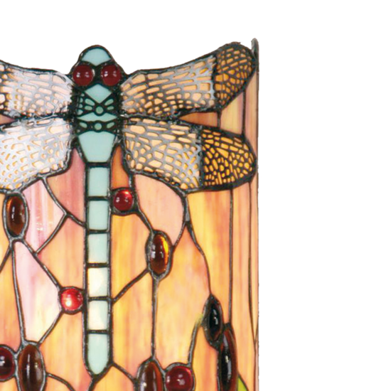 Clayre & Eef | Wandlamp Tiffany Groen, Bruin, Beige 20x11x36 cm E14/max 2x40W | 5LL-9292
