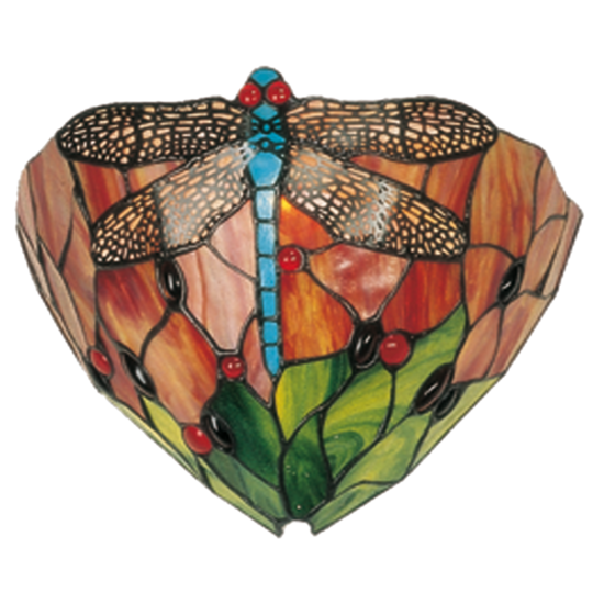 Clayre & Eef | Wandlamp Tiffany Rood, Groen 30x15x20 cm E14/max 1x40W | 5LL-9312