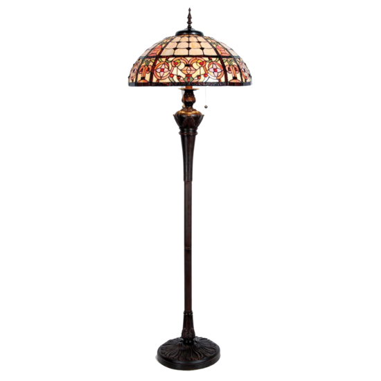 Clayre & Eef | Tiffany Vloerlamp Beige, Rood ø 57x166 cm E27/max 3x60W | 5LL-5598
