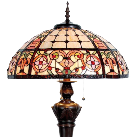 Clayre & Eef | Tiffany Vloerlamp Beige, Rood ø 57x166 cm E27/max 3x60W | 5LL-5598