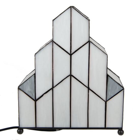 Clayre & Eef | Tiffany Tafellamp Wit 30x4x25 cm E14/max 1x40W | 5LL-6119