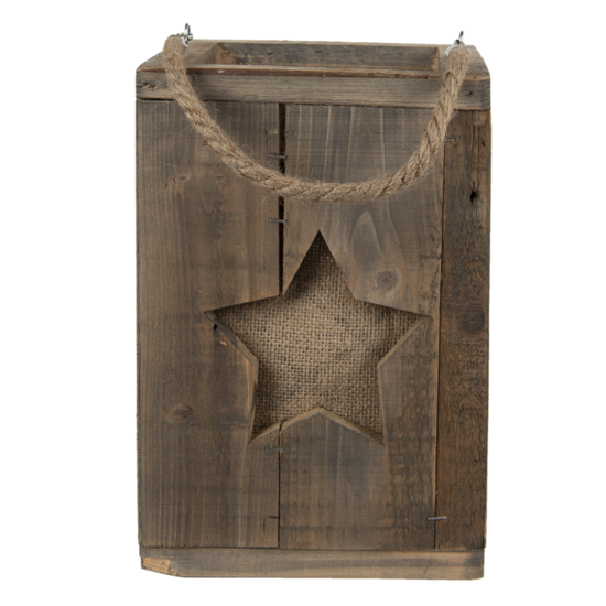 Windlicht 19*19*28 cm Bruin | 6H2086 | Clayre & Eef 2