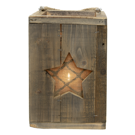 Windlicht 19*19*28 cm Bruin | 6H2086 | Clayre & Eef 3
