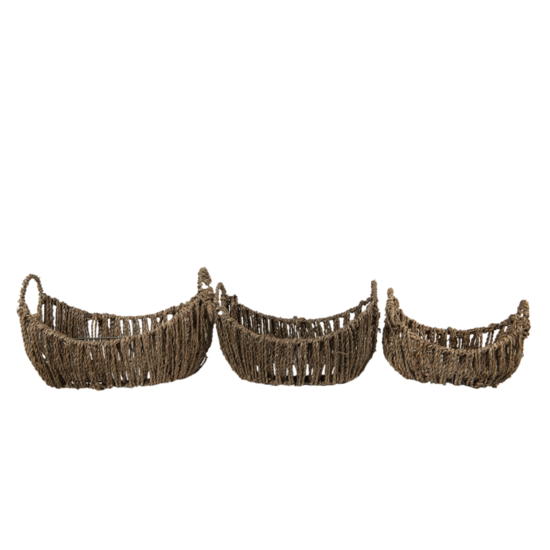 Manden (set van 3) ø 30*22*18 / 26*18*16 / 22*16*13 cm Bruin | 6RO0561 | Clayre & Eef
