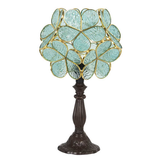 5LL-6066 Tiffany Tafellamp Groen 43 cm 21*21*38 cm E14/max 1*25W Groen | 5LL-6066 | Clayre & Eef 1
