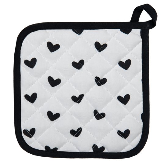 LBS45 Pannenlap Wit, Zwart 20*20 cm 20*20 cm Wit | LBS45 | Clayre & Eef 1