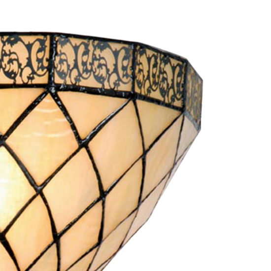 5LL-1138 Wandlamp Tiffany Beige, Bruin 30*15*20 cm E14/max 1*40W 30*15*20 cm E14/max 1*40W Creme | 5LL-1138 | Clayre & Eef