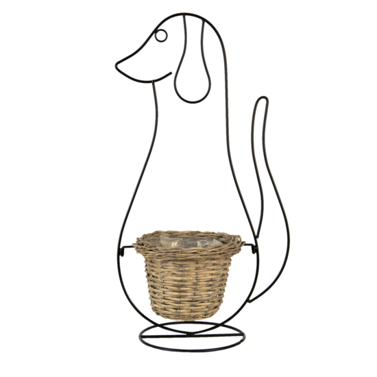 5Y0987 Bloempot Binnen Hond Zwart 35*22*67 cm 35*22*67 cm Zwart | 5Y0987 | Clayre & Eef