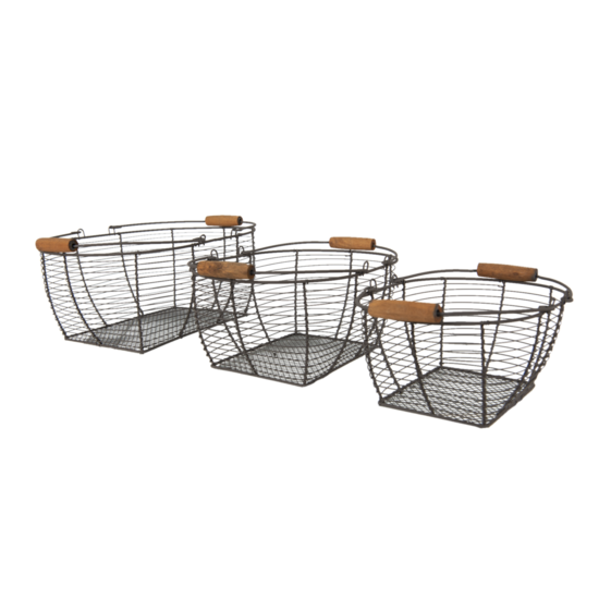 6Y4660 Opbergmanden Set van 3 Bruin 35*26*14 cm 35*26*14 / 31*22*13 / 27*19*12 cm Bruin | 6Y4660 | Clayre & Eef 1